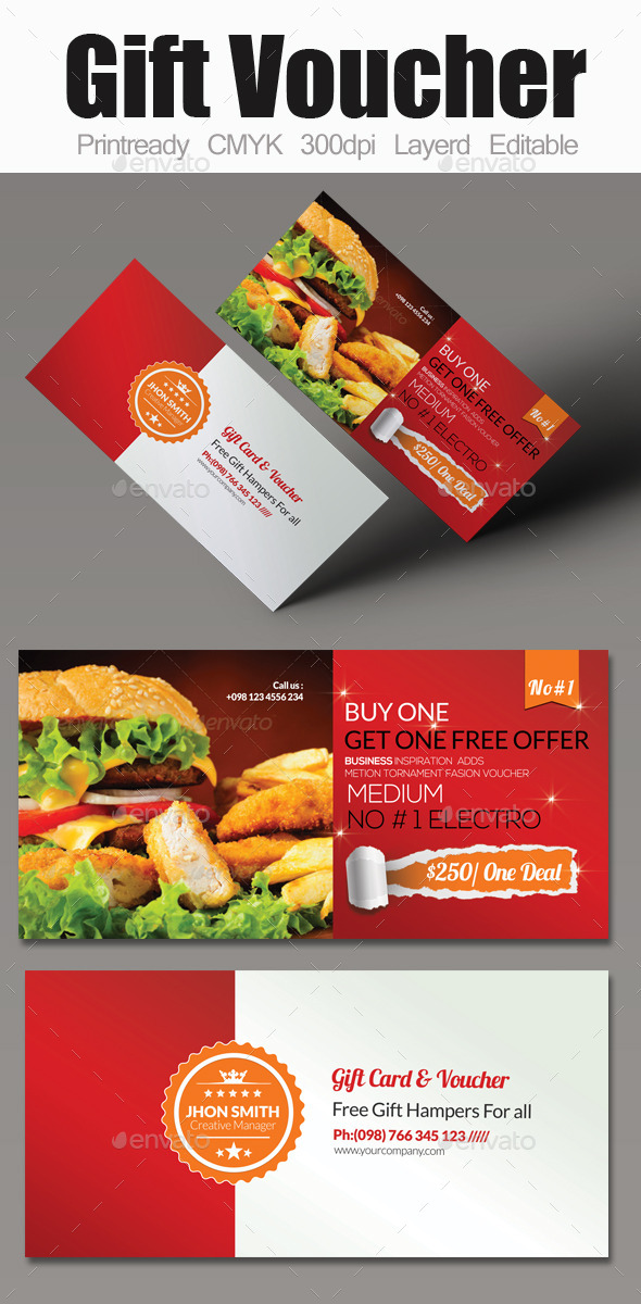 Food Gift Voucher by designhub719 GraphicRiver